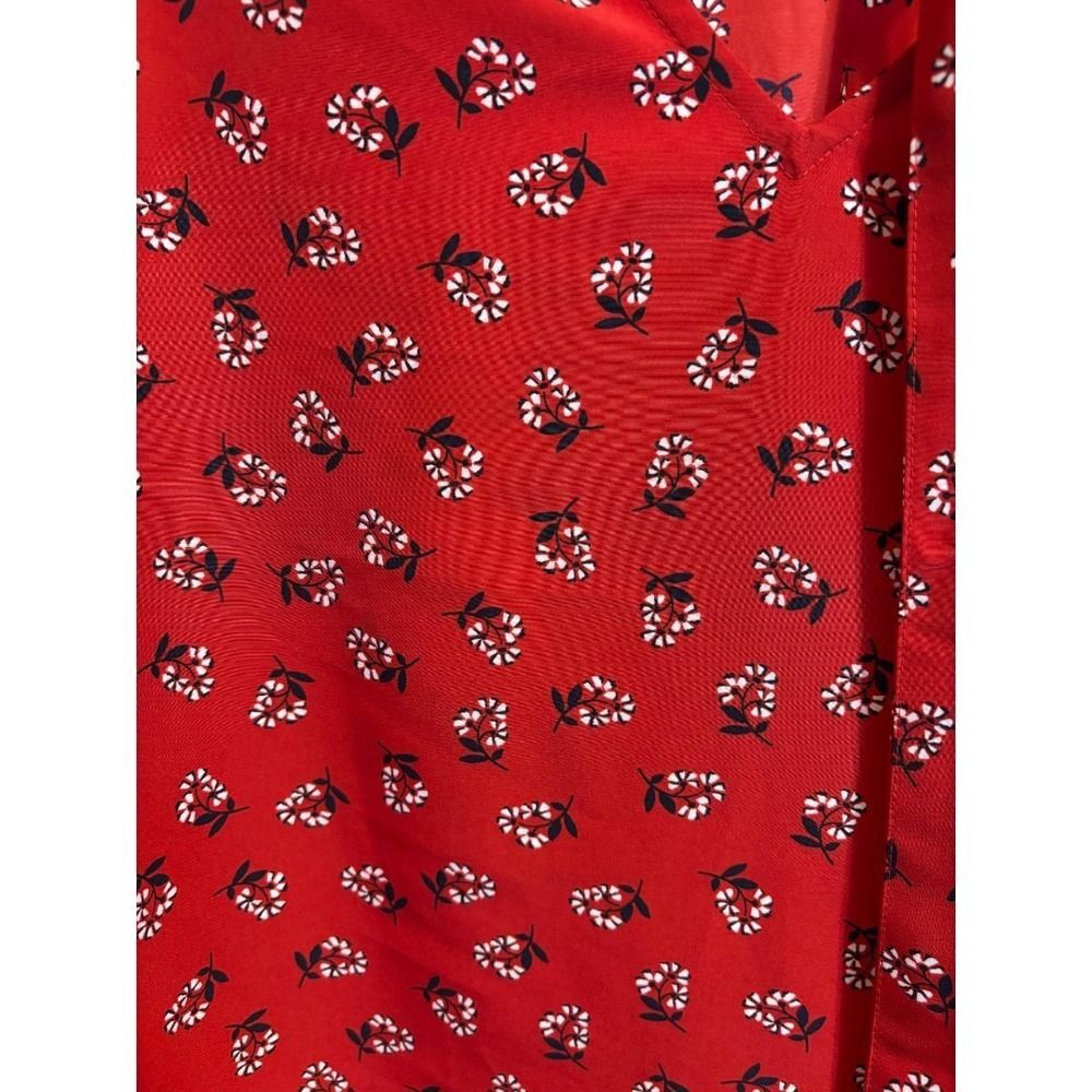 Draper James Floral Print Tie Neck Blouse Long Sleeve SIZE M‎ - Picture 4 of 6
